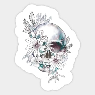 floral skull Sticker